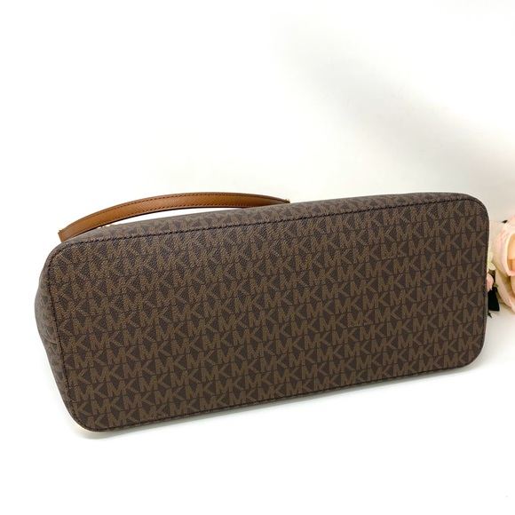 Michael Kors Shania Chain Tote Brown Leather Large - Picture 5 of 7